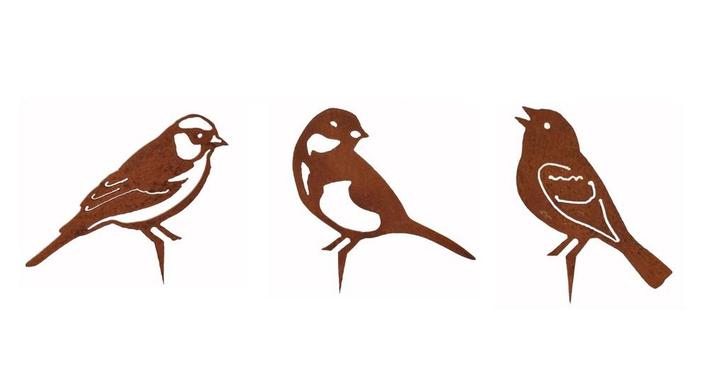 Tuindecoratie drie vogels roest set 1, Tuin en Terras, Tuinwanddecoratie, Verzenden