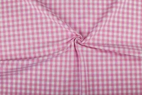 Brabants bont stof roze wit geruit - 10mm geruit, Hobby en Vrije tijd, Stoffen en Lappen, 120 cm of meer, 200 cm of meer, Roze
