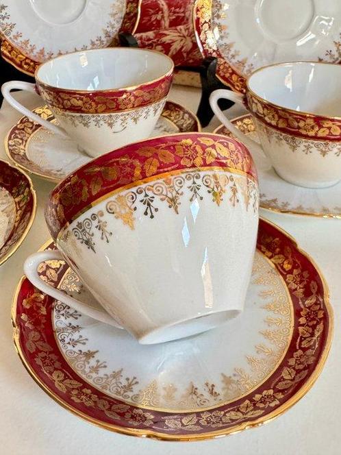 Limoges - Véritable LIMOGES - - Kop en schotel - “ Bordeaux, Antiek en Kunst, Antiek | Meubels | Tafels