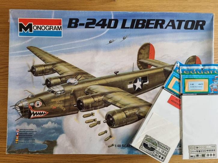 Monogram 5604 B-24D Liberator 1:48 + 2 Eduard PE sets, Hobby en Vrije tijd, Modelbouw | Vliegtuigen en Helikopters, Verzenden