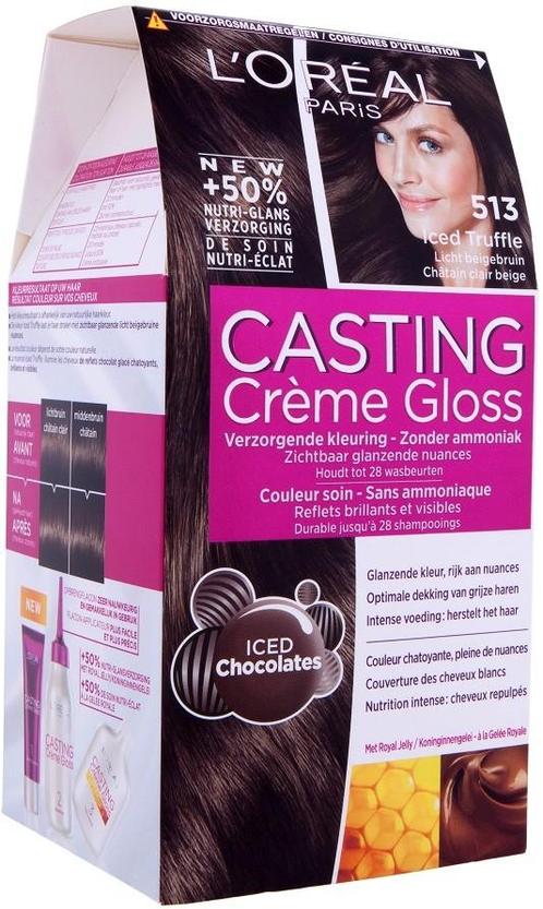 L'OREAL CASTING CREME GLOSS 513 ICED TRUFFLE LICHT BEIGEBR.., Sieraden, Tassen en Uiterlijk, Uiterlijk | Haarverzorging, Verzenden