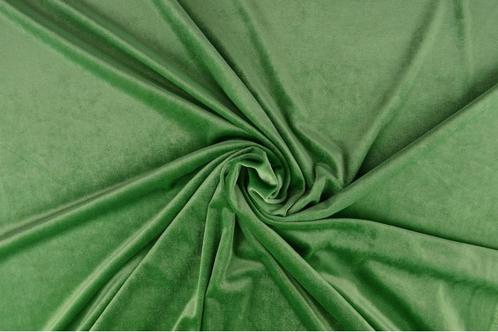 10 meter stretch fluweel - Groen, Hobby en Vrije tijd, Stoffen en Lappen, 120 cm of meer, 200 cm of meer, Groen, Nieuw, Polyester