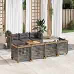vidaXL 8-delige Loungeset met kussens poly rattan grijs, Tuin en Terras, Tuinsets en Loungesets, Verzenden, Nieuw, Rotan, Loungeset