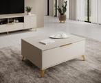 Meubella Salontafel beige goud 103x75x45 | Rechthoekig, Huis en Inrichting, Tafels | Salontafels, 100 tot 150 cm, Verzenden, Nieuw