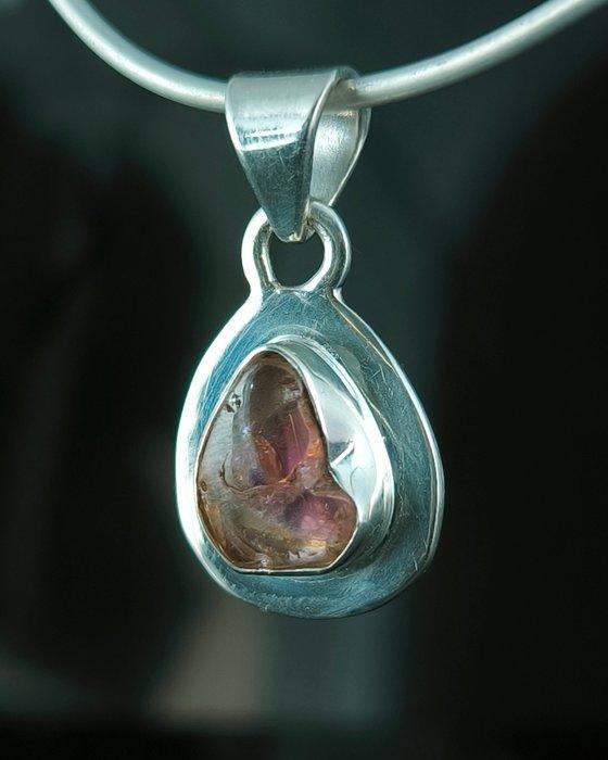 Toermalijn - Zilver - Hanger, Verzamelen, Mineralen en Fossielen