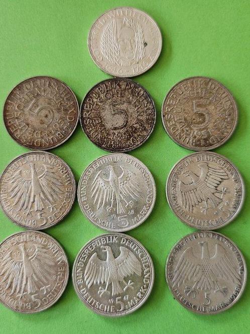 Duitsland. 5 Mark 1951 t.e.m. 1968 (Zonder Minimumprijs), Postzegels en Munten, Munten | Europa | Niet-Euromunten