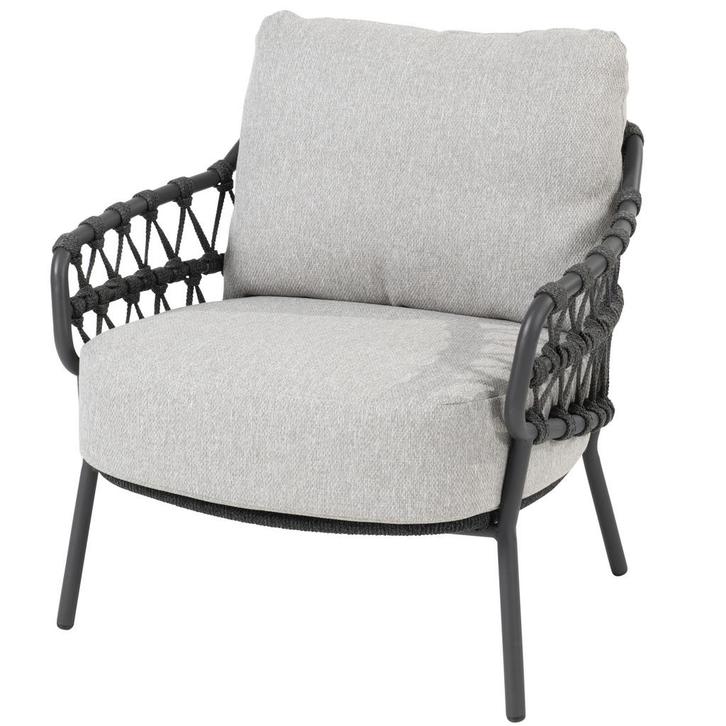 Calpi low dining tuinstoel met 2 kussens antraciet 4, Tuin en Terras, Tuinstoelen, Nieuw, Aluminium, Ophalen of Verzenden