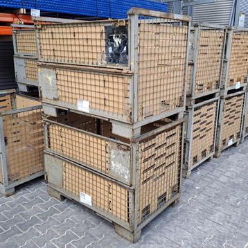 Gebruikte gitterbox 1230x830x950 mm (lxbxh) grijs beschikbaar voor biedingen