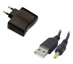 USB adapter AC lader + USB kabel Mini-Jack 4,0x1,7mm, Nieuw, Ophalen of Verzenden