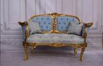 Zitgroep - Fluweel, Hout, Marmer - Louis XV-stijl gouden en