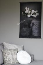 Linnen Wandhanger pot met witte tulpen 100 cm, Huis en Inrichting, Woonaccessoires | Overige, Ophalen of Verzenden, Nieuw