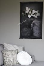 Linnen Wandhanger pot met witte tulpen 100 cm, Huis en Inrichting, Woonaccessoires | Overige, Nieuw, Ophalen of Verzenden