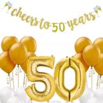 Jubileum set goud Cheers to 50 Years 22-delig, Nieuw, Versiering, Abraham of Sarah, Verzenden