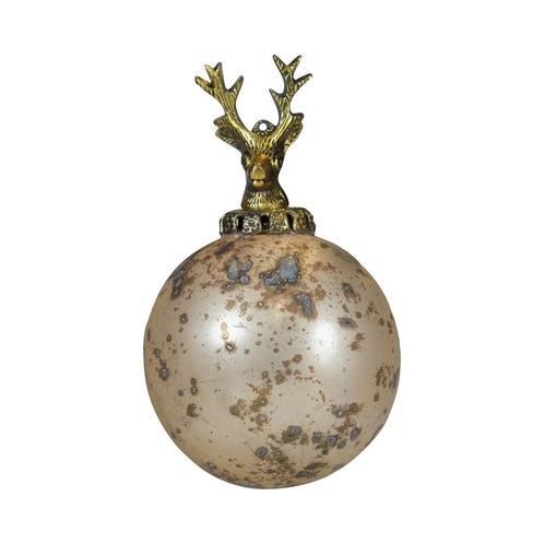 decoratie bal hert antiek goud 10cm, Huis en Inrichting, Woonaccessoires | Overige, Verzenden