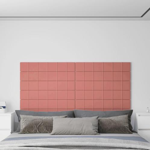 vidaXL Wandpanelen 12 st 1,62 m² 90x15 cm fluweel roze, Doe-het-zelf en Verbouw, Platen en Panelen, Nieuw, Verzenden