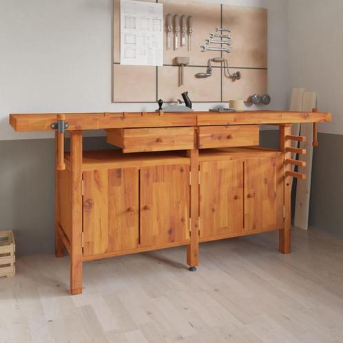 vidaXL Werkbank met lades en bankschroeven 192x62x83 cm, Doe-het-zelf en Verbouw, Werkbanken, Nieuw, Verzenden
