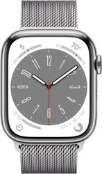 Apple Watch Series 8 45MM Silver Stainless Steel Zilver m..., Ophalen of Verzenden, Zo goed als nieuw