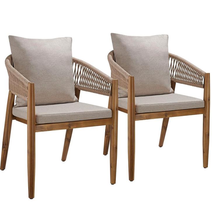 Tuinstoel Manacor, ropedesign - zandkleur, Set van 2, Tuin en Terras, Overige Tuin en Terras, Verzenden