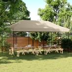vidaXL Partytent inklapbaar pop-up 580x292x315 cm taupe, Tuin en Terras, Partytenten, Verzenden, Nieuw, Partytent