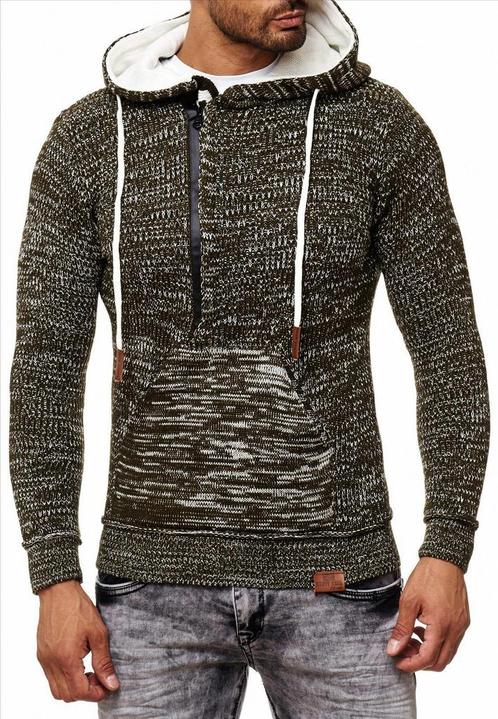RustyNeal - Heren Hoodie Trui - Kaki - Modernfit - Capuchon, Kleding | Heren, Truien en Vesten, Verzenden