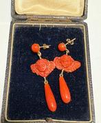 Zonder Minimumprijs - Oorbellen - 14 karaat Roségoud Koraal, Sieraden, Tassen en Uiterlijk, Oorbellen, Nieuw