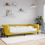 vidaXL Slaapbank met matras 100x200 cm fluweel geel, 100 cm, Eenpersoons, Verzenden, Nieuw