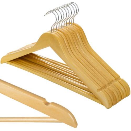 Ruhhy Houten Kledinghangers - Set van 10, Ergonomisch en..., Huis en Inrichting, Woonaccessoires | Kapstokken, Nieuw, Ophalen of Verzenden