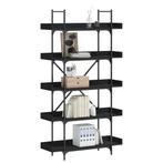 vidaXL Boekenkast 5-laags 100x33x180,5 cm bewerkt hout zwart, Verzenden, Nieuw, Overige houtsoorten