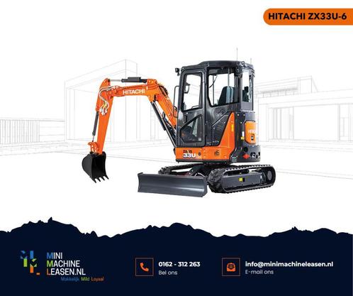 HITACHI ZX33U-6 minigraver | speedlease vanaf €229,- p/w, Zakelijke goederen, Machines en Bouw | Kranen en Graafmachines, Graafmachine
