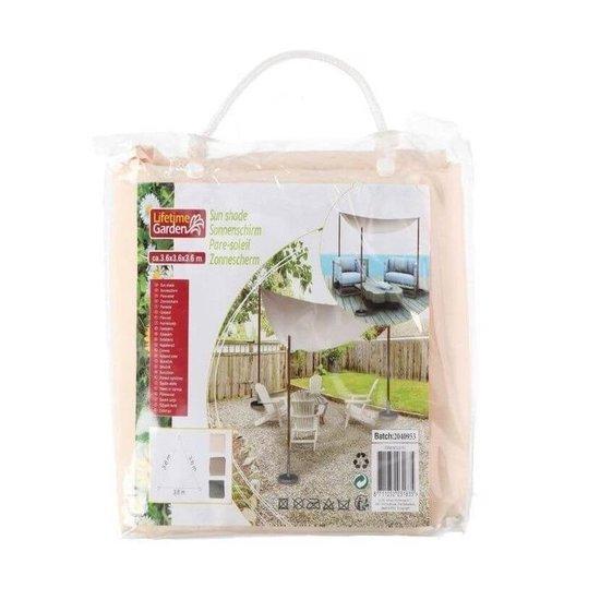 Luxe schaduwdoek - crème - 3,6m x 3,6m x 3,6m - driehoek, Tuin en Terras, Bloempotten, Verzenden