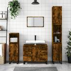 vidaXL Badkamerkast 30x30x100 cm bewerkt hout gerookt, Verzenden, Nieuw