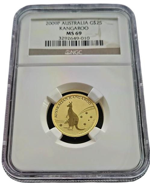 Gouden 1/4 oz 2009 Kangaroo MS69 NGC gecertificeerd, Postzegels en Munten, Munten | Oceanië, Losse munt, Goud, Verzenden