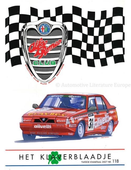 2007 ALFA ROMEO CLUB HET KLAVERBLAADJE 117 NEDERLANDS, Boeken, Auto's | Folders en Tijdschriften, Alfa Romeo