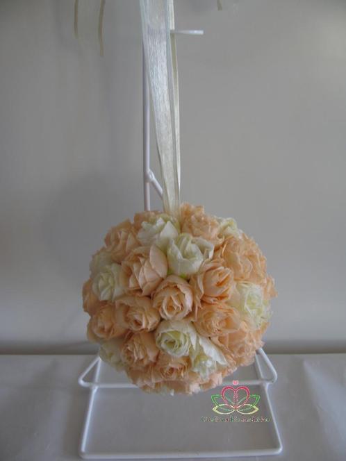 Bloemenbal pomander roseball peach ivory nr35, Hobby en Vrije tijd, Knutselen, Nieuw, Ophalen of Verzenden