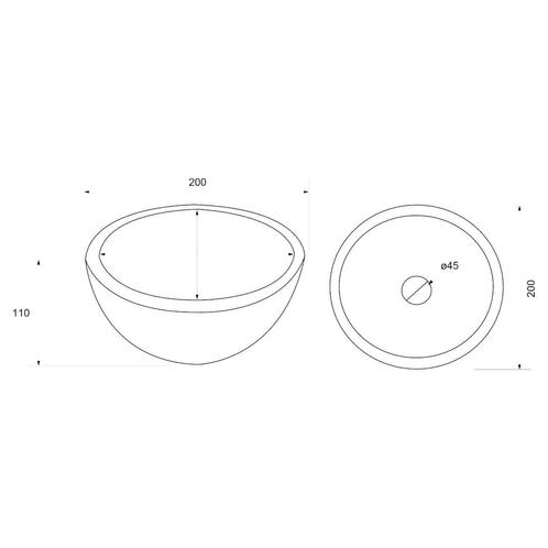 Waskom Differnz Boomer 20x10 cm Beton, Doe-het-zelf en Verbouw, Sanitair, Ophalen of Verzenden