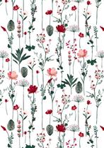 Inpakpapier Romantische droogbloemen - Breedte 70 cm - m, Ophalen of Verzenden, Nieuw, Overige typen
