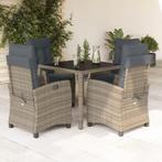 vidaXL 5-delige Tuinset met kussens poly rattan grijs, Tuin en Terras, Tuinsets en Loungesets, 4 zitplaatsen, Nieuw, Tuinset, Verzenden