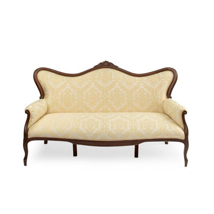 Sofa - Hout, Textiel - Vintage bankstoel, Antiek en Kunst, Curiosa en Brocante