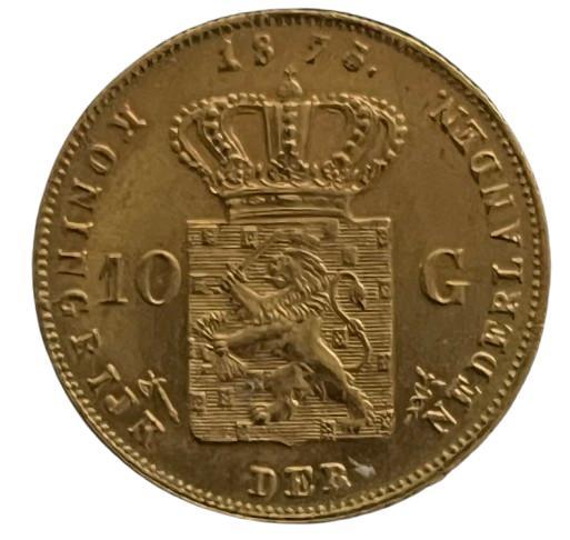 Gouden tien gulden Willem III 1875 Overslag 1875 over 1874, Postzegels en Munten, Munten | Nederland, Losse munt, Koning Willem III