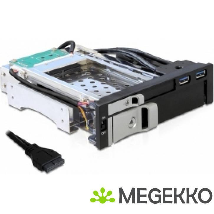 Delock 47209 5,25  mobiel rack voor 1 x 2,5  + 1 x 3,5  SATA, Computers en Software, Harde schijven, Nieuw, Verzenden
