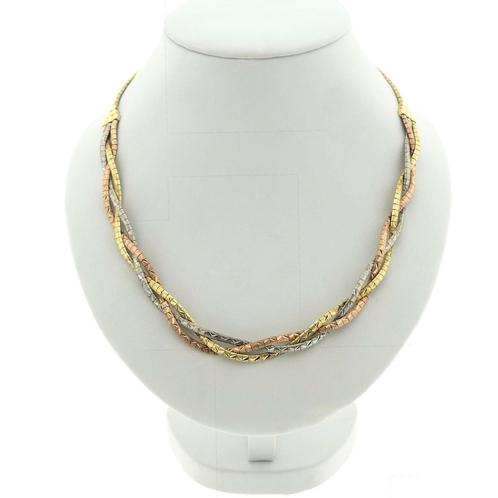 Exclusief gouden gevlochten omega schakel collier | 42,5 cm, Sieraden, Tassen en Uiterlijk, Kettingen, Overige kleuren, Gebruikt