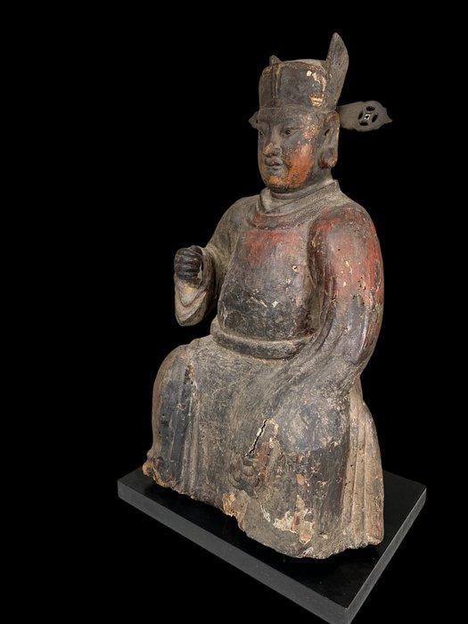 Taoist Deity Ming Dynasty - Hout, Glas, tinlegering - China, Antiek en Kunst, Antiek | Overige Antiek