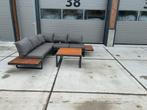Aluminium hoekloungeset met houtlook - Zeer goede staat!, Tuin en Terras, Bank, Aluminium, Zo goed als nieuw, Loungeset