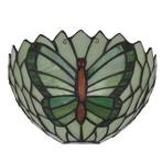 Tiffany vlinder wandlamp - Groentinten - B 25 CM x H 14 CM, Verzenden, Nieuw