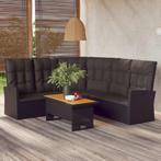 vidaXL Tuinhoekbank verstelbaar met kussens poly rattan, Verzenden, Nieuw, Rotan