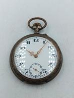 Antike Taschenuhr aus 800 Silber mit Emaillezifferblatt und, Nieuw