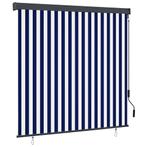 vidaXL Rolgordijn voor buiten 160x250 cm blauw en wit, Huis en Inrichting, Stoffering | Gordijnen en Lamellen, Verzenden, Nieuw