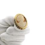 Antiek gouden broche/hanger met camee (Hanger of bedel), Ophalen of Verzenden, Gebruikt, Goud, Overige merken