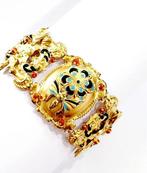 Armband - 18 karaat Geel goud Koraal, Sieraden, Tassen en Uiterlijk, Armbanden, Nieuw