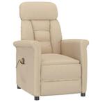 vidaXL Massagestoel Crème 70.5 x 96.5 x 95 cm Stof en metaal, Sport en Fitness, Massageproducten, Verzenden, Nieuw